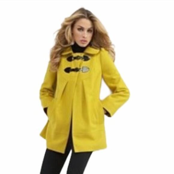 French Connection Dijonnaise Wool-Cashmere Kinickie Toggle Swing Coat Size 2 - Picture 1 of 9